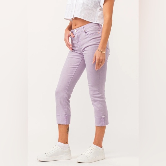 Dear John BLAIRE HIGH RISE CUFFED SLIM STRAIGHT JEANS ORCHID PETAL - Picture 2 of 10